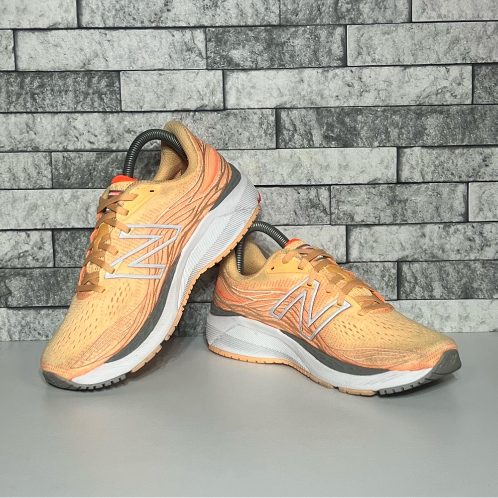 New Balance Fresh Foam Womens 8.5 Orange Peach Athletic Running Shoes - Picture 4 of 8
